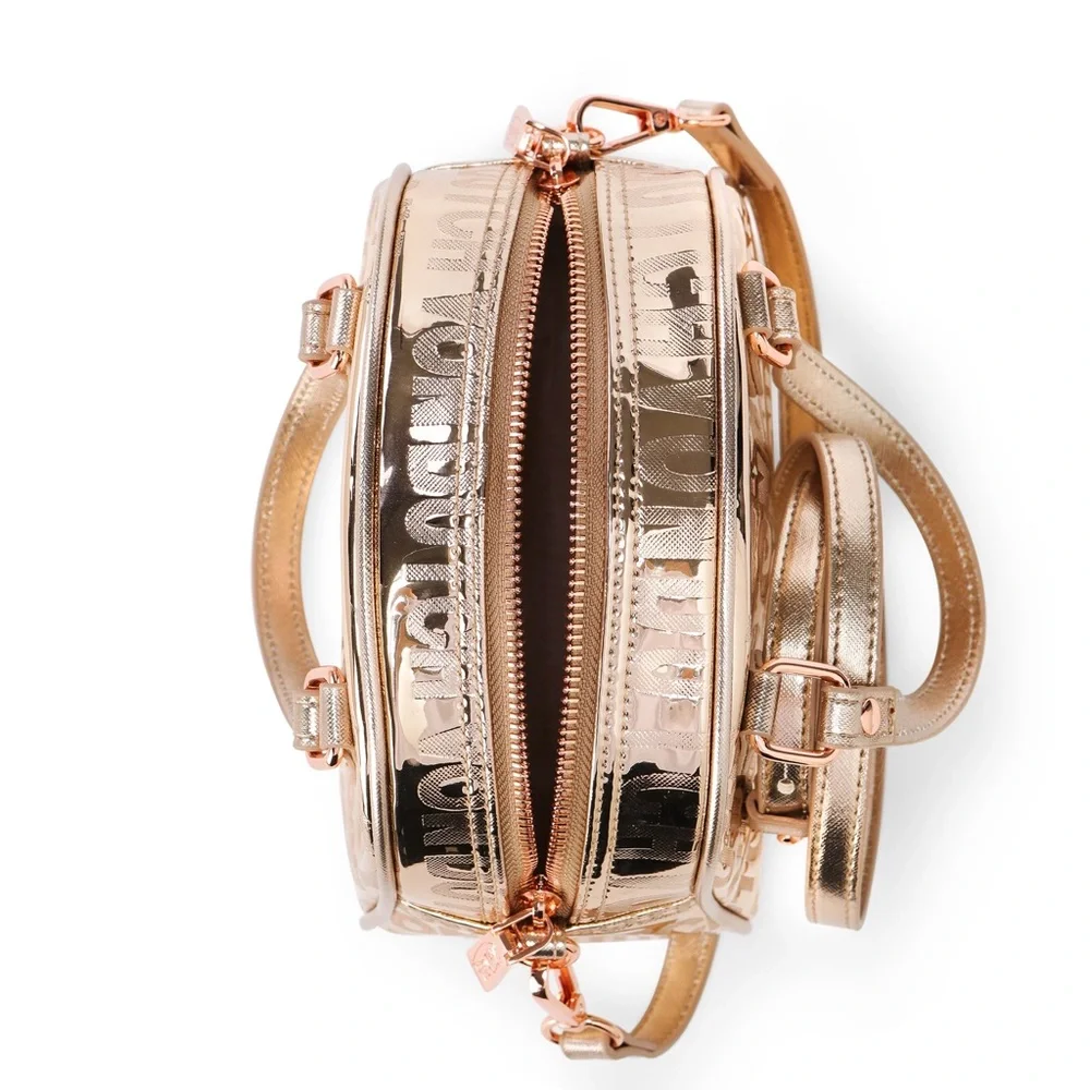 NWT Von Dutch Rose Gold Reflective Bowling Bag